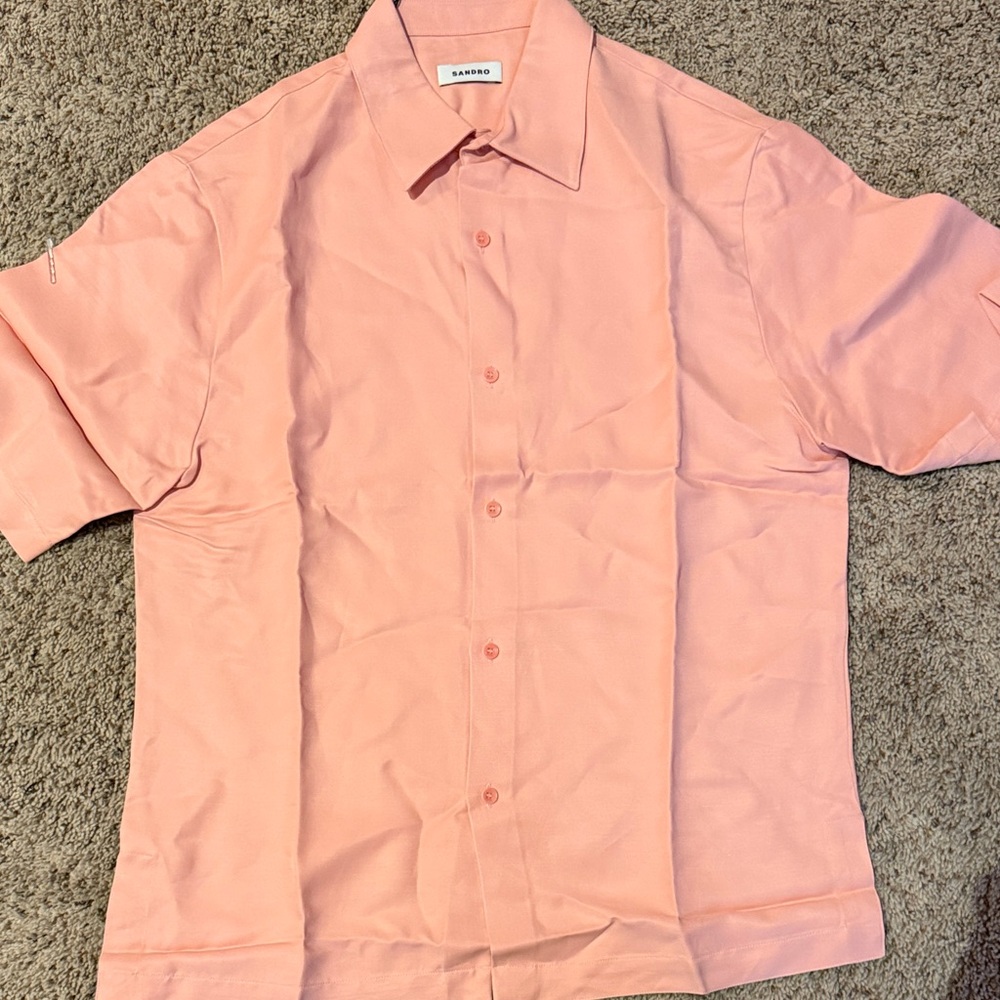 Sandro Men's Soft Coral Button Down Shirt